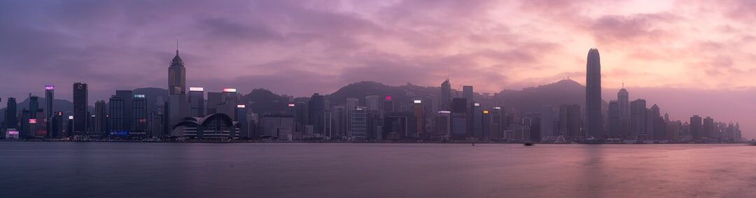 Futuristic city with AI and digital overlay
