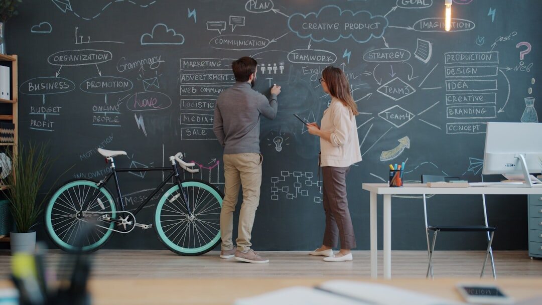 Modern startup office with team collaborating